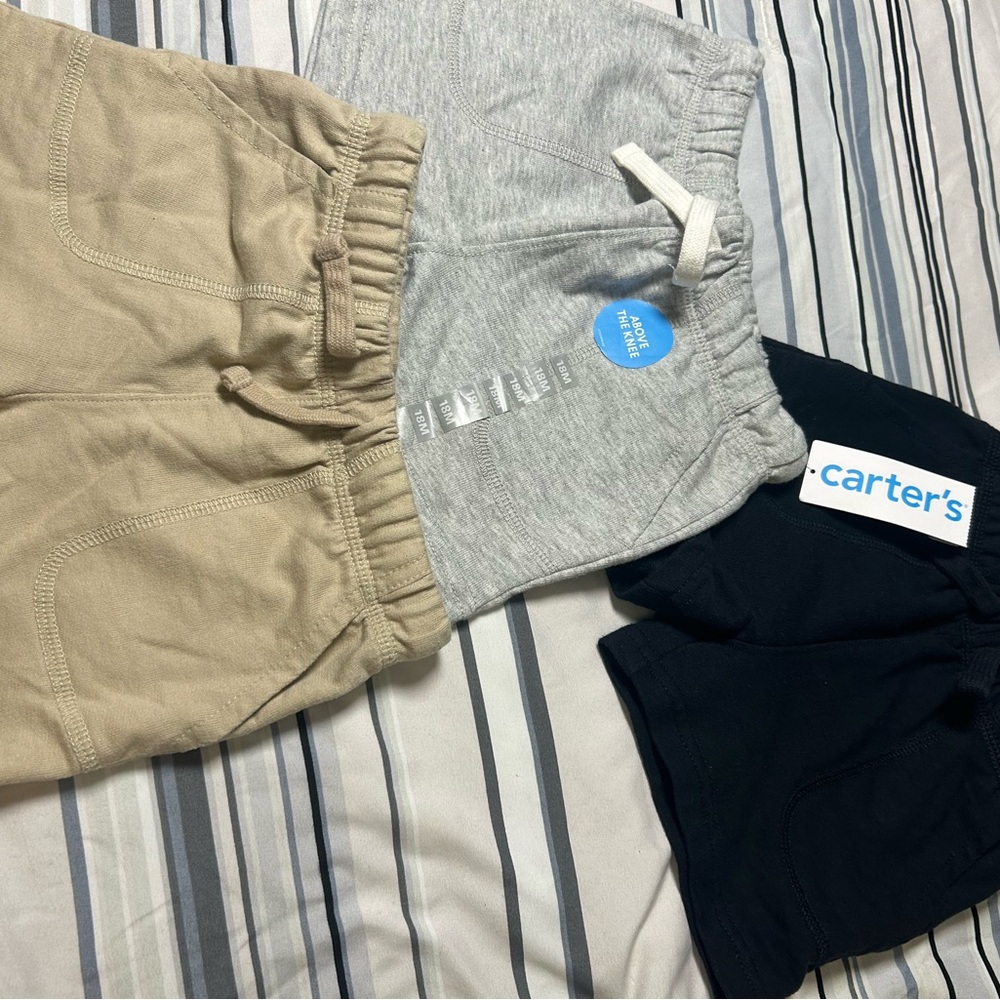 Carter's Kids Shorts Trio - Tan, Gray, and Navy